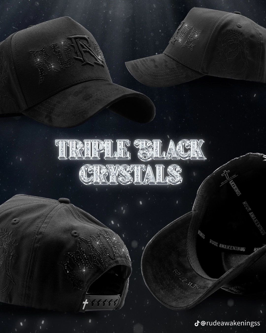 RUDE TRIPLE BLACK CRYSTALS